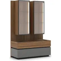 AEA Luxus Komplett Wohnwand Braun Möbel Designer Set Einrichtung TV-Ständer Modern