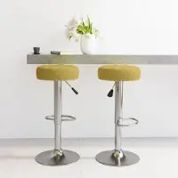 vidaXL Hochwertig Barhocker 2 Stk. Grün Stoff 332976