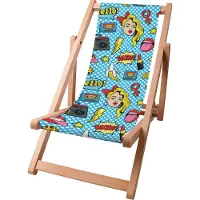 Dreamroots Kinder Liegestuhl klappbar Holz bis zu 130 kg, Sonnenliege klappbar mit 3-stufiger Neigungsregulierung der Rückenlehne, Hello Vintage