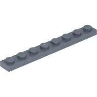 LEGO 1x8 Platte 3460 - 250 Stück Dunkles Bläuliches Grau