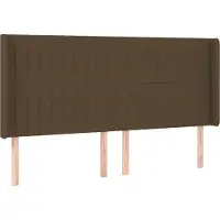Syfax Kopfteil mit Ohren Dunkelbraun 163x16x118/128 cm Stoff