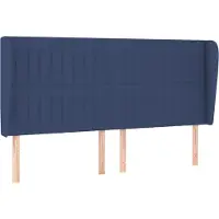 Syfax Kopfteil mit Ohren Blau 203x23x118/128 cm Stoff