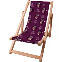 Dreamroots Kinder Liegestuhl klappbar Holz bis zu 130 kg, Sonnenliege klappbar mit 3-stufiger Neigungsregulierung der Rückenlehne, Baby Wild