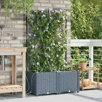 Prolenta Maison Exclusive - Garten-Pflanzgefäß 2 Stk. Hellgrau 80 x 40 x 142 cm PP