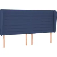 Syfax Kopfteil mit Ohren Blau 183x23x118/128 cm Stoff