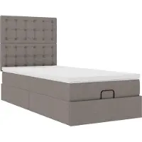 Syfax Ottoman-Bett mit Matratze Taupe 90x200 cm Stoff