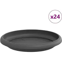 Syfax Runde Blumenplatte 24 pcs Schwarz Ø 15,5 x 2 cm Kunststoff