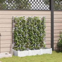 Prolenta Maison Exclusive - Garten-Pflanzgefäß 3 stk. Weiß 120 x 40 x 125,5 cm PP