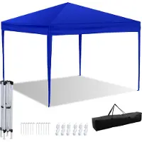 Aopunly Faltpavillon Pavillon, Wasserdich Festzelt, Partyzelte mit UV-Schutz, Gartenzelt für Garten Terrasse Feier Party, Faltpavillon 3x3m ohn Seiten Blau