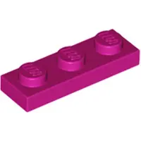 LEGO 1x3 Platte 3623 - 100 Stück Magenta