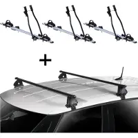 VDP 3x Fahrradträger SAGITTAR + Dachträger EVO Stahl kompatibel mit für Peugeot 106 5 Türer 1991-2003