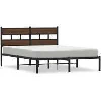 vidaXL Bettgestell ohne Matratze mit Kopfteil Braun Eiche 160x200 cm