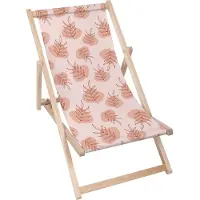 Dreamroots Liegestuhl klappbar Holz, bis zu 130 kg, Sonnenliege klappbar mit 3-stufiger Neigungsregulierung der Rückenlehne, Botanical Flowers and Lea