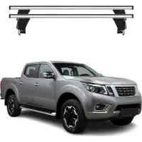 Omac Menabo Dachträger Grundtäger für Nissan Navara 2014-2020 4 tür 50kg Alu Grau 2x