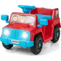 Costway Kinder Elektroauto, 6V Kinderauto Elektro mit Hupe & Motorsound, LED-Lichter, Getränkehalter & Stauraum, Elektrofahrzeuge ab 18 Monaten Rot