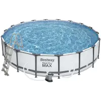 Bestway Steel Pro MAX Rahmenpool 549x122 Grau 18FT 5in1 + Pumpe + Abdeckung + Leiter