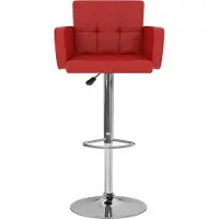 vidaXL "Winterschlussverkauf "Barhocker 2er Set - CLORIS - Barstuhl - Optimal Komfort, Rot Kunstleder - 57 x 46 x (93 - 115) cm - NeuMöbel6091229