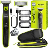 Philips OneBlade QP2724/10 Rasierer Schwarz Grün mit Etui Trimmer