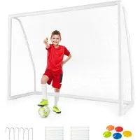 Northix 245 x 180 cm Fußballtor mit Hochfestem Netz & 6 Erdspießen Wetterfestes Tor Fußballtraining