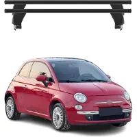 Omac Dachträger Grundtäger für Fiat 500/500e/500EV/500 Hybrid 2007-25 Alu Schwarz 2x