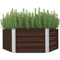 vidaXL Möbel Hochbeet Braun 129 x 129 x 46 cm Verzinkter Stahl - Beete 45710