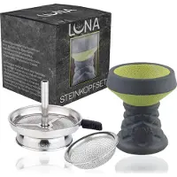 Luna Steinkopf Set mit Kaminaufsatz Gelb - inkl. Dichtung und Kopfsieb, universelles Zubehör