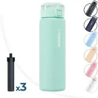 Wessper ActiveMax Clarti Glasfilterflasche 680ml Minze + 3x Filterkartusche
