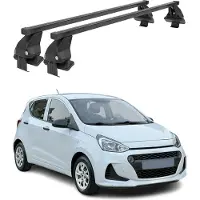 Menabo Stahl Dachträger Gepäckträger für Hyundai i10 2017-2019 Schwarz 2x