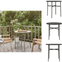 vidaXL Beistelltisch Grau 45 cm Poly Rattan - Gartentische