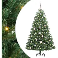 vidaXL "Schlussverkauf" Künstlicher klappbarer Weihnachtsbaum(1 pc) - Kunstbaum/Tannenbaum - mit 150 LEDs Grün 150 cm C7420