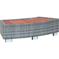 vidaXL Möbel Spa-Einstiegsstufe Grau Poly Rattan 92×45×25 cm - Poolzubehör 46461