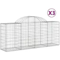 vidaXL "WINTER SALE"Gabionen-Hochbeet - Blumenkasten - mit Hochbogen 3er-set - multifunktional& Moderne - 200x50x80/100 cm Verzinktes Eisen - Beete Einfacher Aufbau NEU7857880