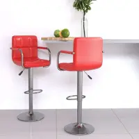 vidaXL Möbel Barhocker 2 Stk. Rot Kunstleder - Barhocker 334595