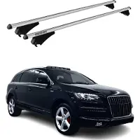 Omac Menabo Dachträger Grundtäger für Audi Q7 2005-2015 75kg Aluminium Schwarz 2 tlg
