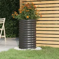 vidaXL "Rabatt" Pflanzkübel modernem Design - Blumentopf/Pflanzkasten - Verzinkter Stahl 40x40x68 cm Anthrazit - Beete CC8171