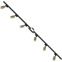 Zumaline Schienenstrahler-Set 6x GU10 2 m schwarz gold Rohrschiene 3022