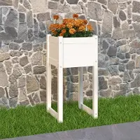 vidaXL "2026 Promotion" Hochbeet - Pflanzkübel - Weiß 40x40x81 cm - Massivholz Kiefer - Beete CC28837