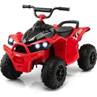Costway 12V Elektro Kinderquad, Elektroquad mit 2,2/4,3 KM/H Geschwindigkeit, Elektro Quad für Kinder 3-8 Jahren (Rot)