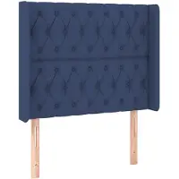 Syfax Kopfteil mit Ohren Blau 103x16x118/128 cm Stoff