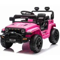 Beneo Elektroauto für Kinder OFFROAD NEW mit Hinterradantrieb, rosa, Lithium-Batterie, hohes Fahrgestell, breiter Sitz, Hinterradfederung, 2,4-GHz-Fernbedienung, LED-Leuchten