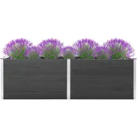 vidaXL Garten-Hochbeet 200x50x91 cm WPC Grau , Gabionen Design 2024