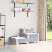 vidaXL "Rabatt" Paletten-Aufsatzrahmen/Pflanzenständer - Stapelbares Design - 3-fach Grau 120x80 cm Massivholz Kiefer - Beete CC17876