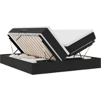 vidaXL Aufbewahrungsbett mit Matratze Schwarz 200 x 200 cm Samt