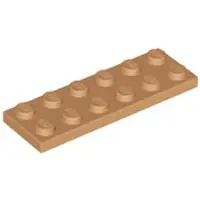 LEGO 2x6 Platte 3795 - 250 Stück Mittleres Nougat