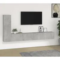vidaXL "Rabatt" 3-tlg. TV-Schrank-Set - Hängend Wohnwand Modern - Betongrau Holzwerkstoff - TV-Schränke CC3875