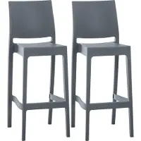 CLP 2er Set Barhocker Maya Kunststoff, Farbe:oliv