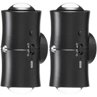 StarTech.com LED Nachtlicht 2er-Set - Wandleuchte - Bewegungssensor - Wiederaufladbar - RGB Ambientelicht - Dimmbar - Magnetisch - Schwarz