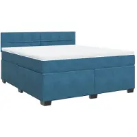 Syfax Boxspringbett mit Matratze Blau 180x200 cm Samt