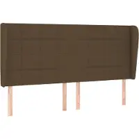 Syfax Kopfteil mit Ohren Dunkelbraun 203x23x118/128 cm Stoff