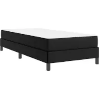 Syfax Bettrahmen mit Matratze Schwarz 90 x 200 cm Stoff